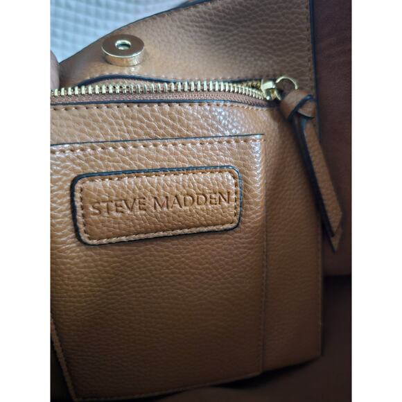 Steve Madden Brown Shoulder Bag with Scarf Accent Purse Handbag - Picture 10 of 10